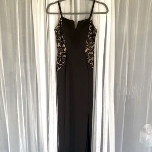 BCX Womens Juniors Lace-INn Scuba Evening Dress